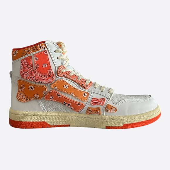 Amiri White & Orange Bandana Skeleton High Tops - Picture 5 of 7